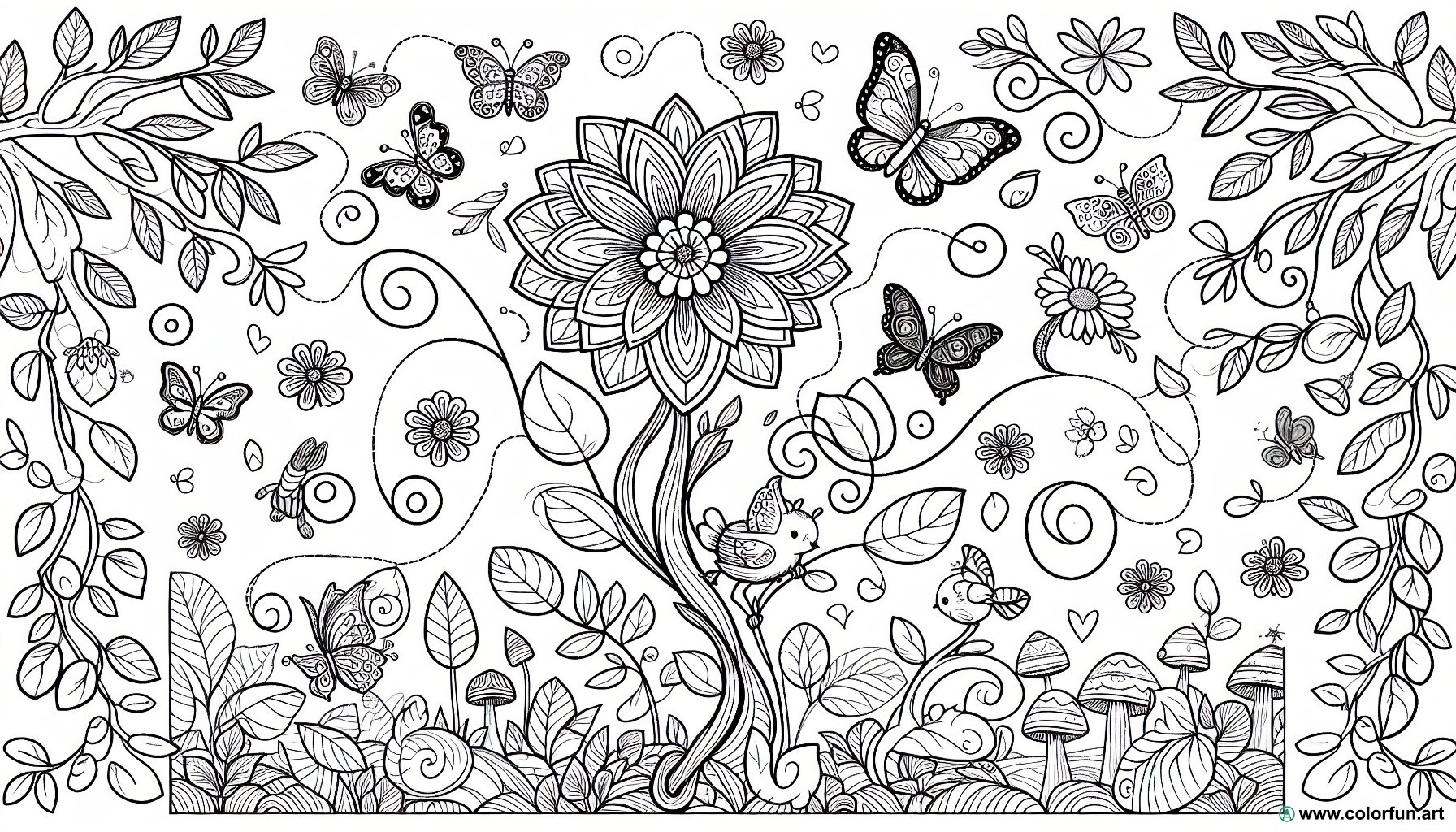 difficult spring coloring page
