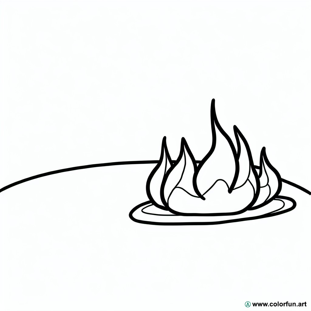 coloring page realistic flame