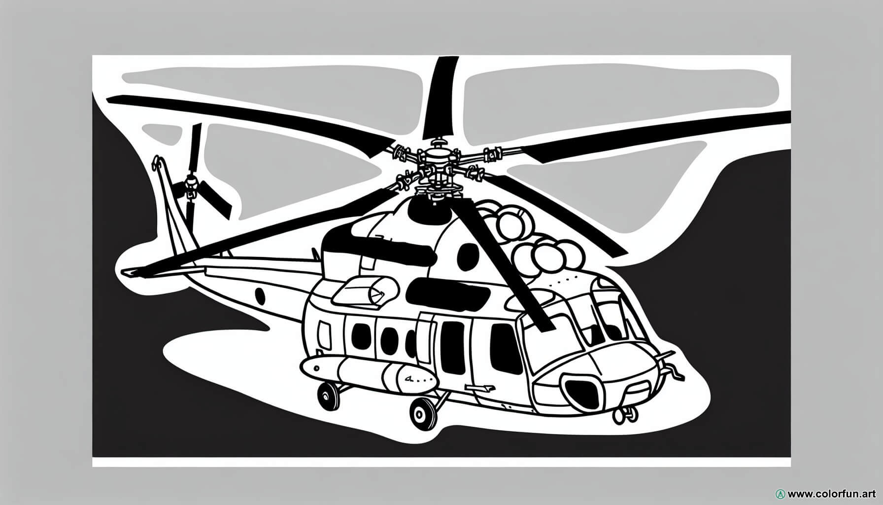 Coloring page military helicopter