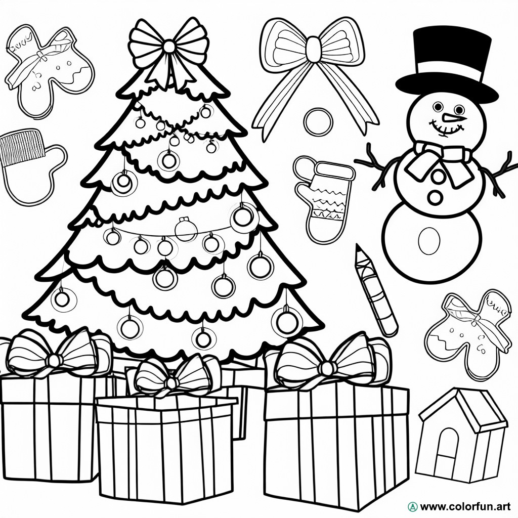 Christmas round coloring page