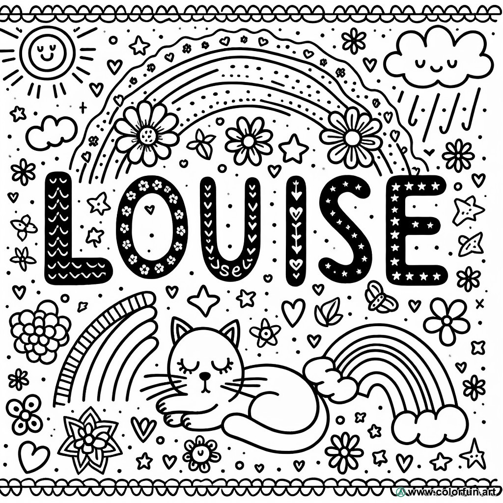 coloring page first name louise