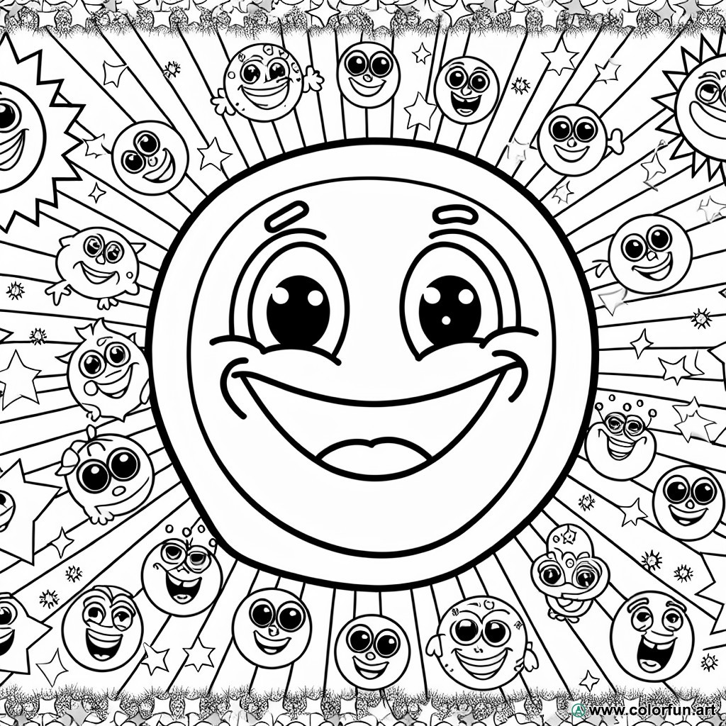 coloring page smiley critters