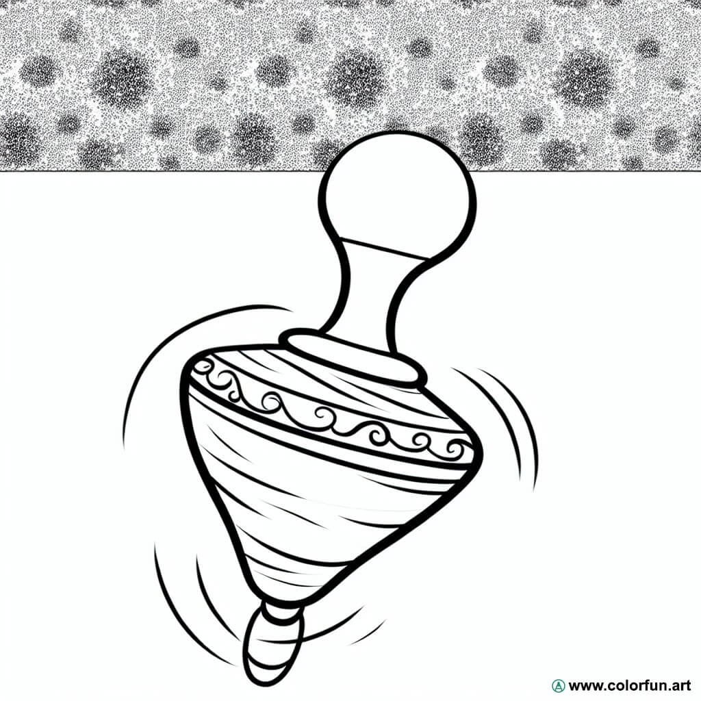 coloring page glitter spinning top