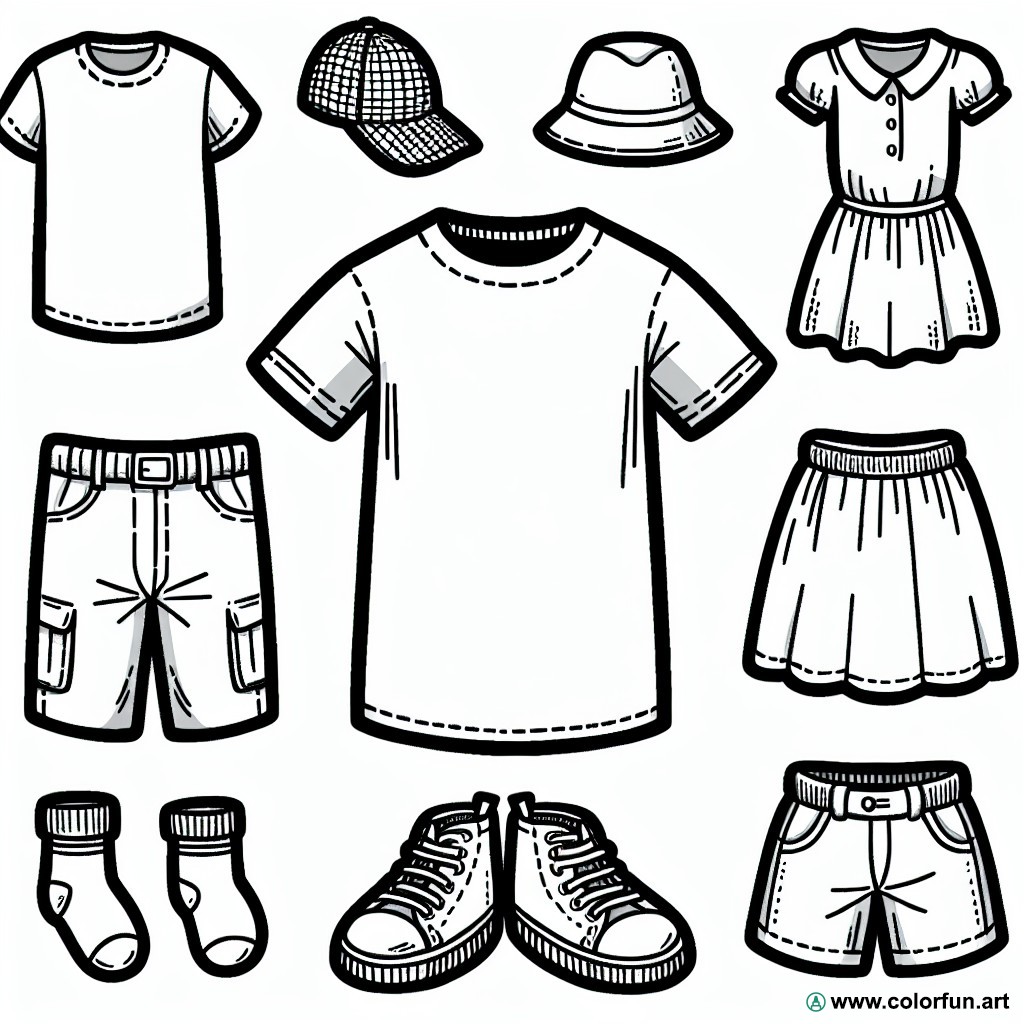 coloring page children's clothing