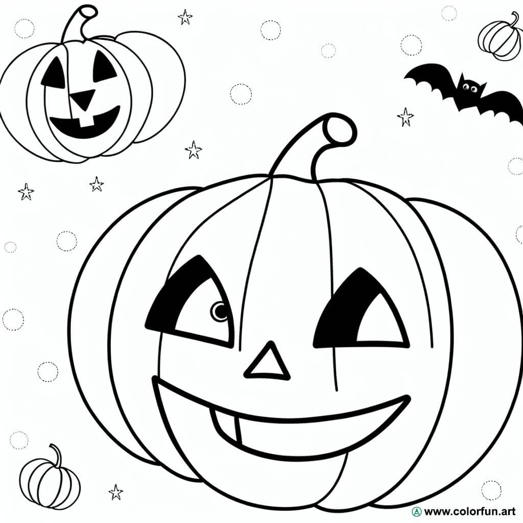 coloring page pumpkin halloween kindergarten