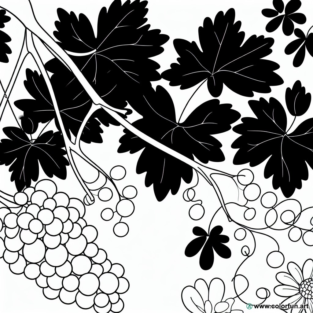 coloring page grape spring