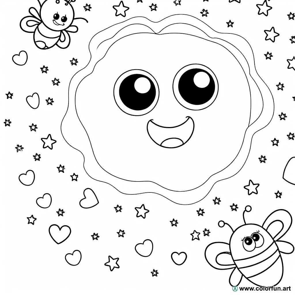 Cute smiley coloring page