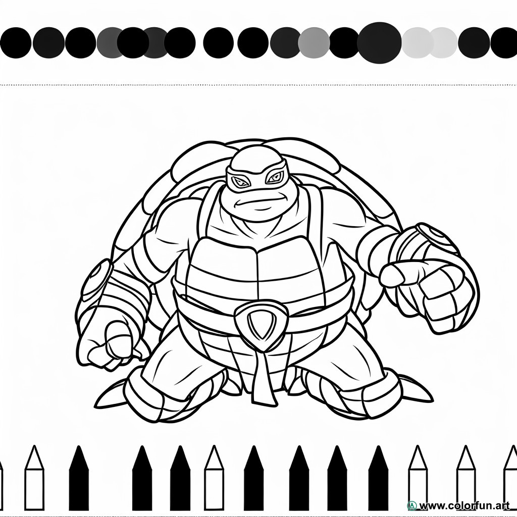 coloring page ninja turtle easy