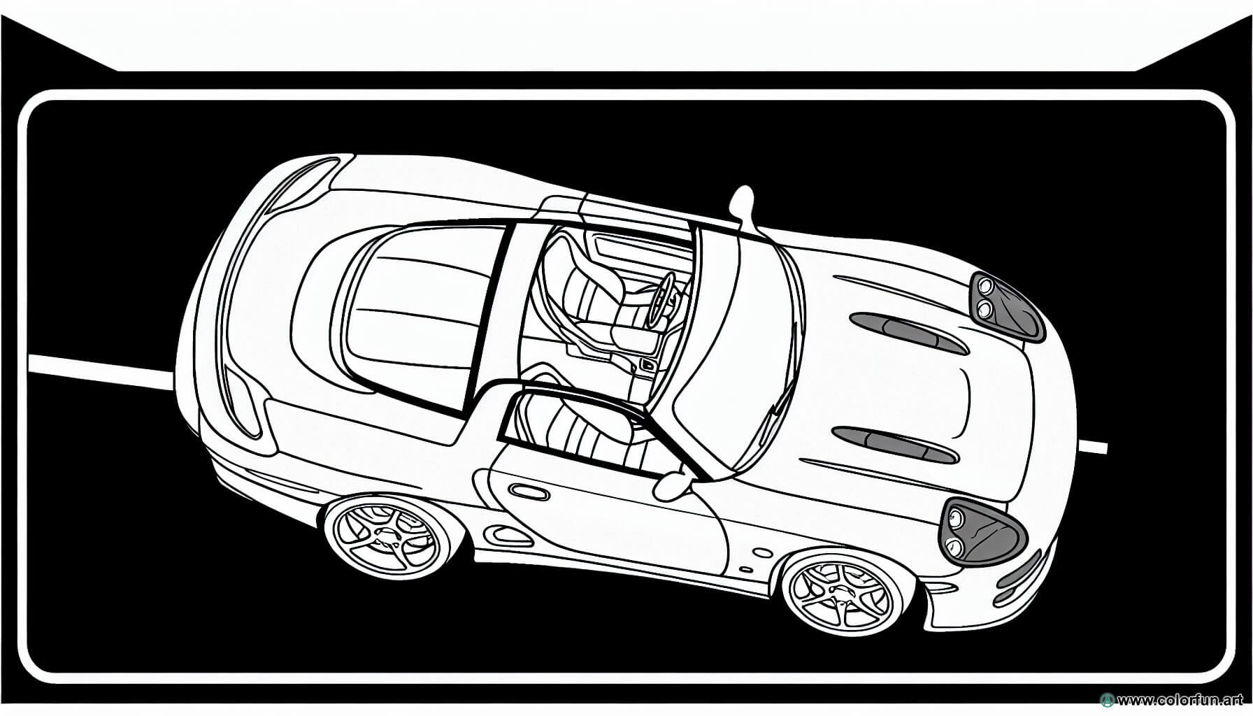 coloring page fast sports car