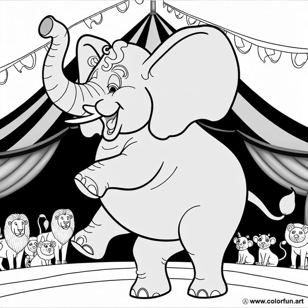 coloring page dumbo circus