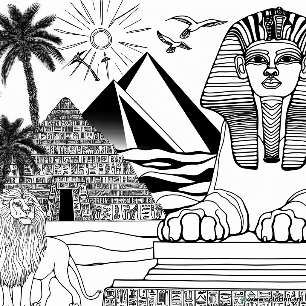 Egyptian mythology coloring page
