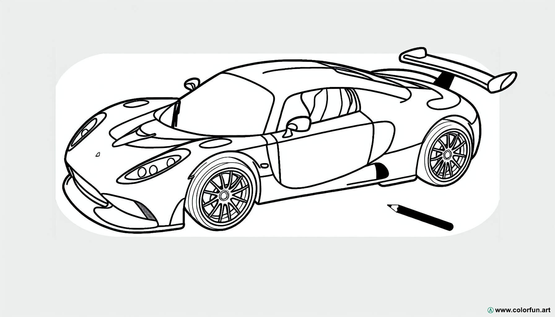 coloring page luxury sports car