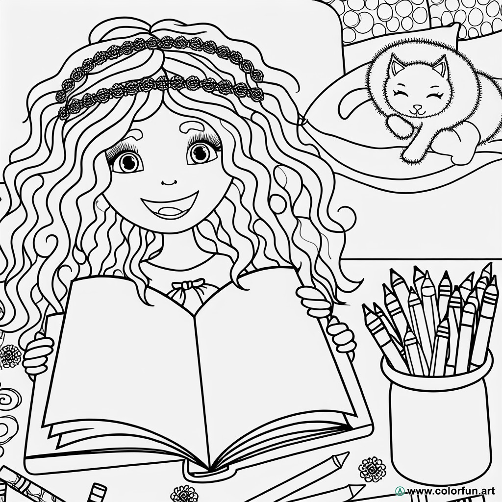 blonde hair coloring page