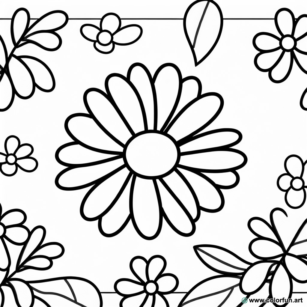 Adult daisy coloring page
