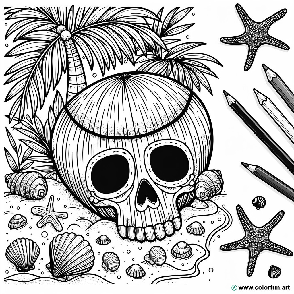 skull coco coloring page