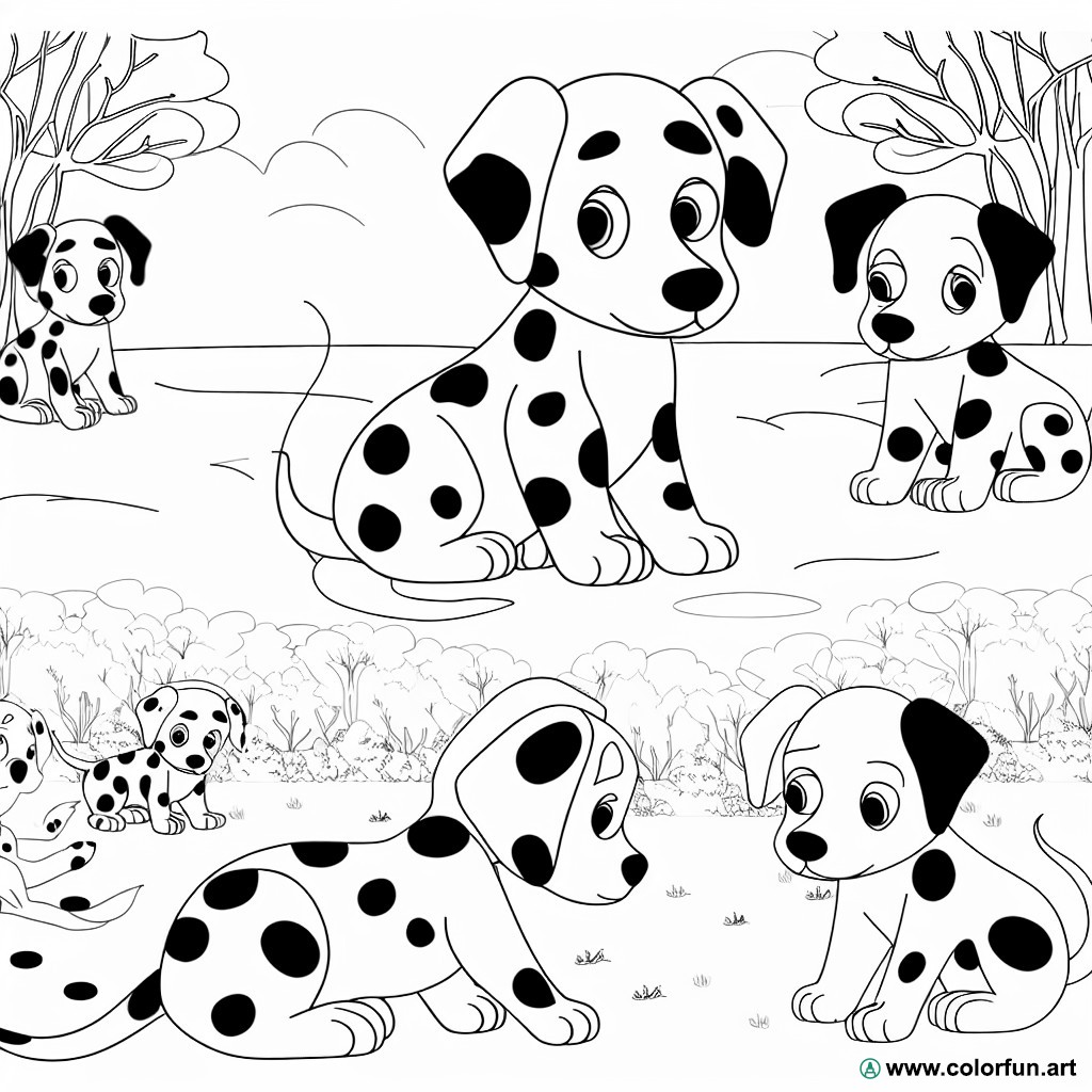 101 Dalmatians adult coloring page