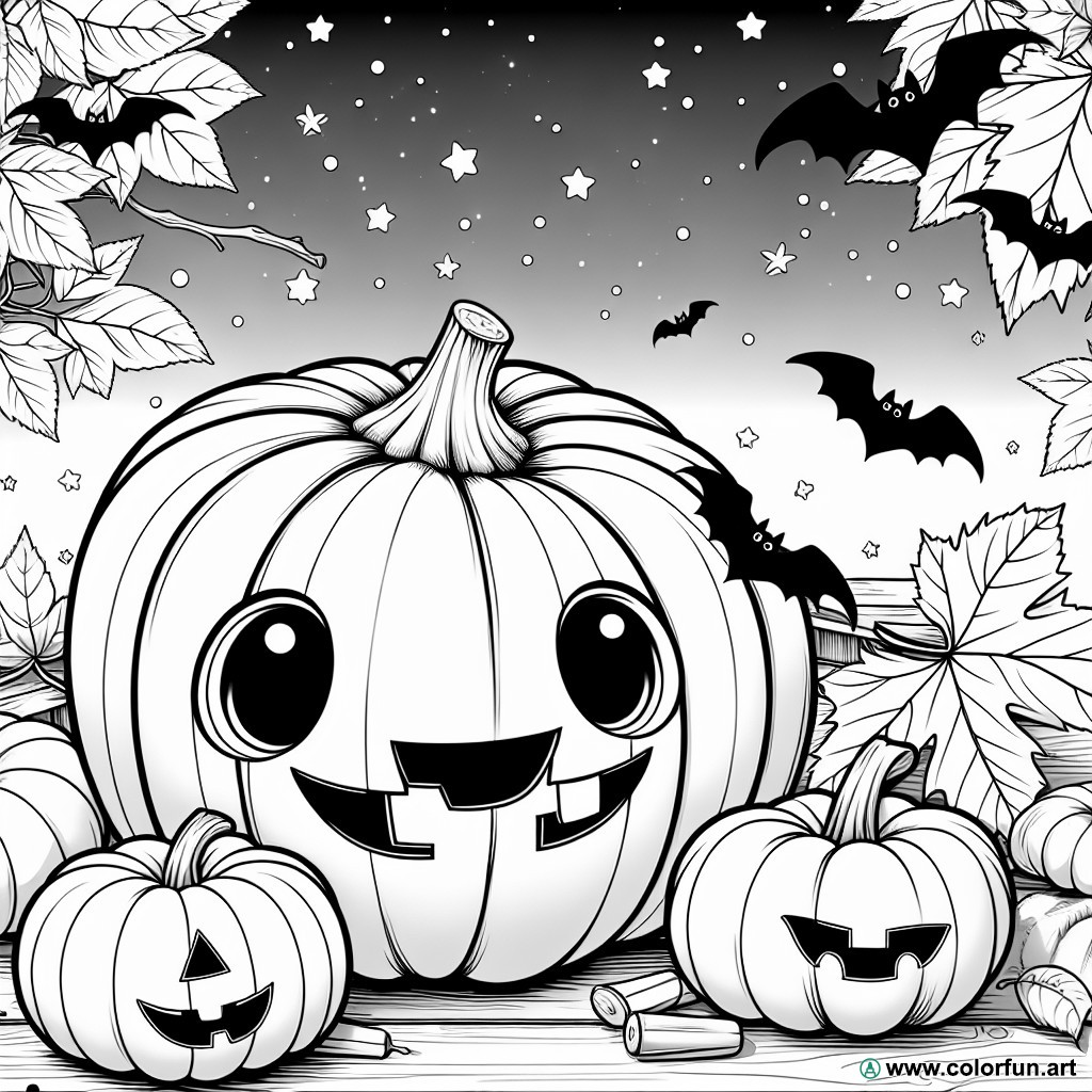 halloween kids coloring page