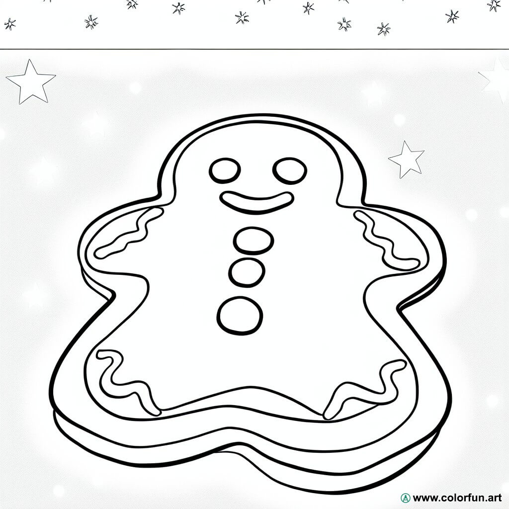 coloring page gingerbread christmas
