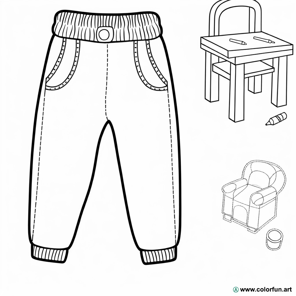 child's pants coloring page