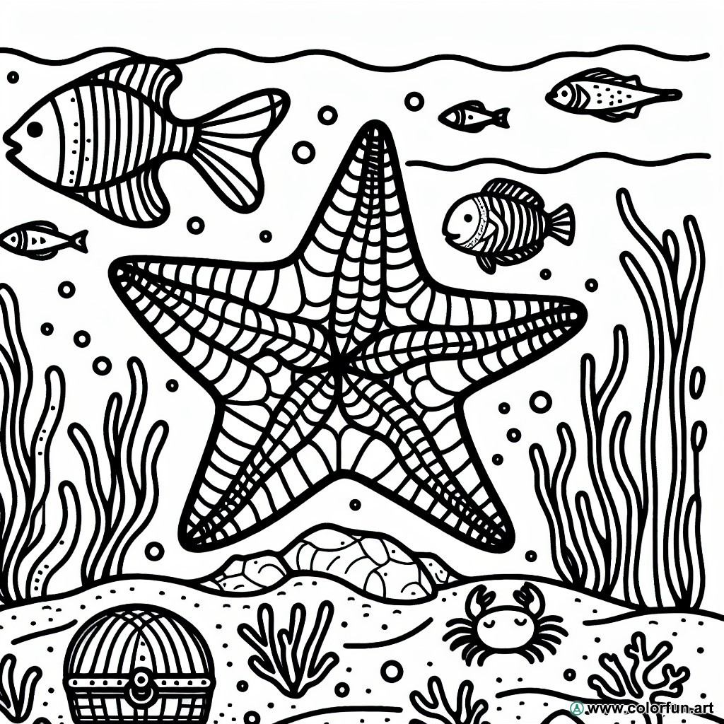 underwater coloring page for kids
