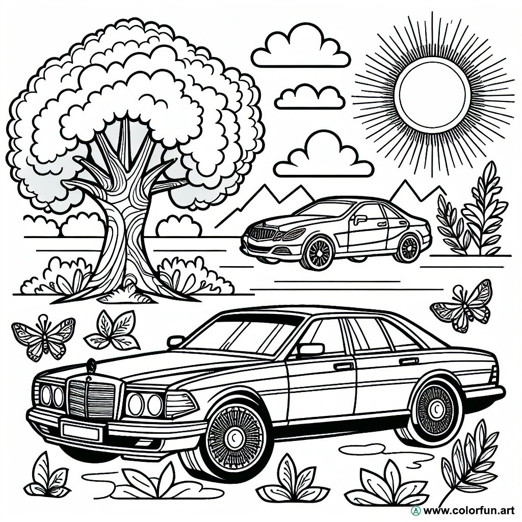 luxury car coloring page