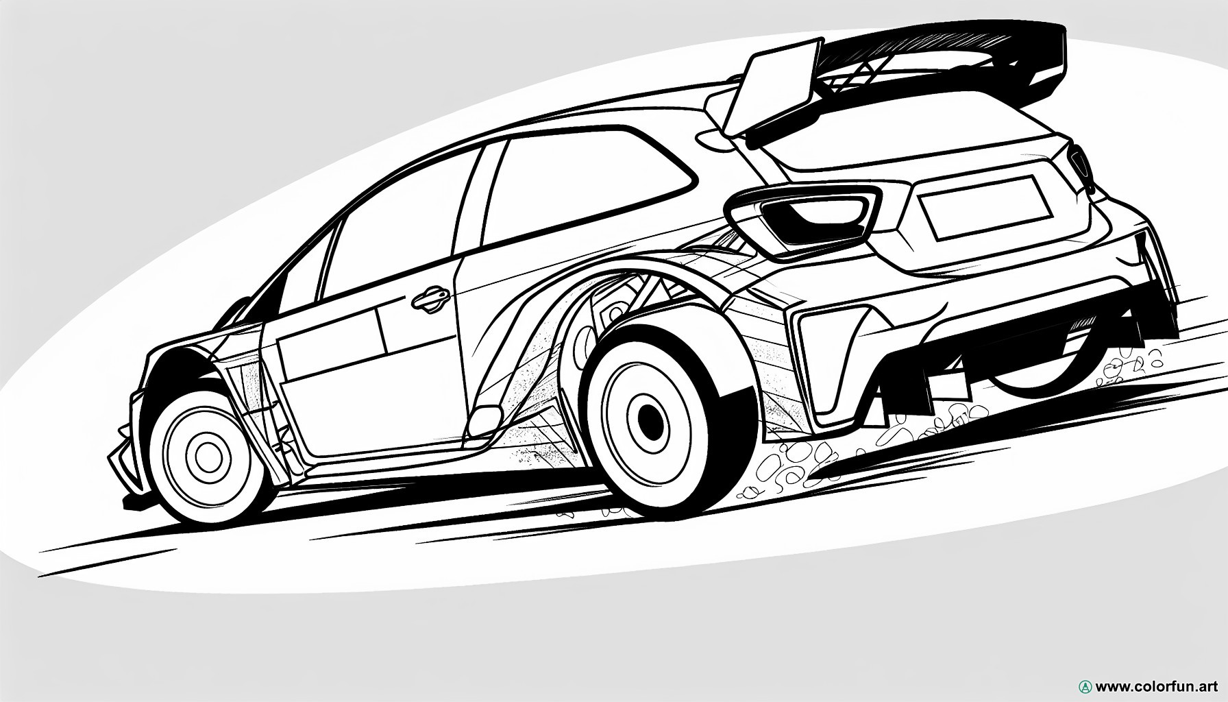coloring page rally car speed