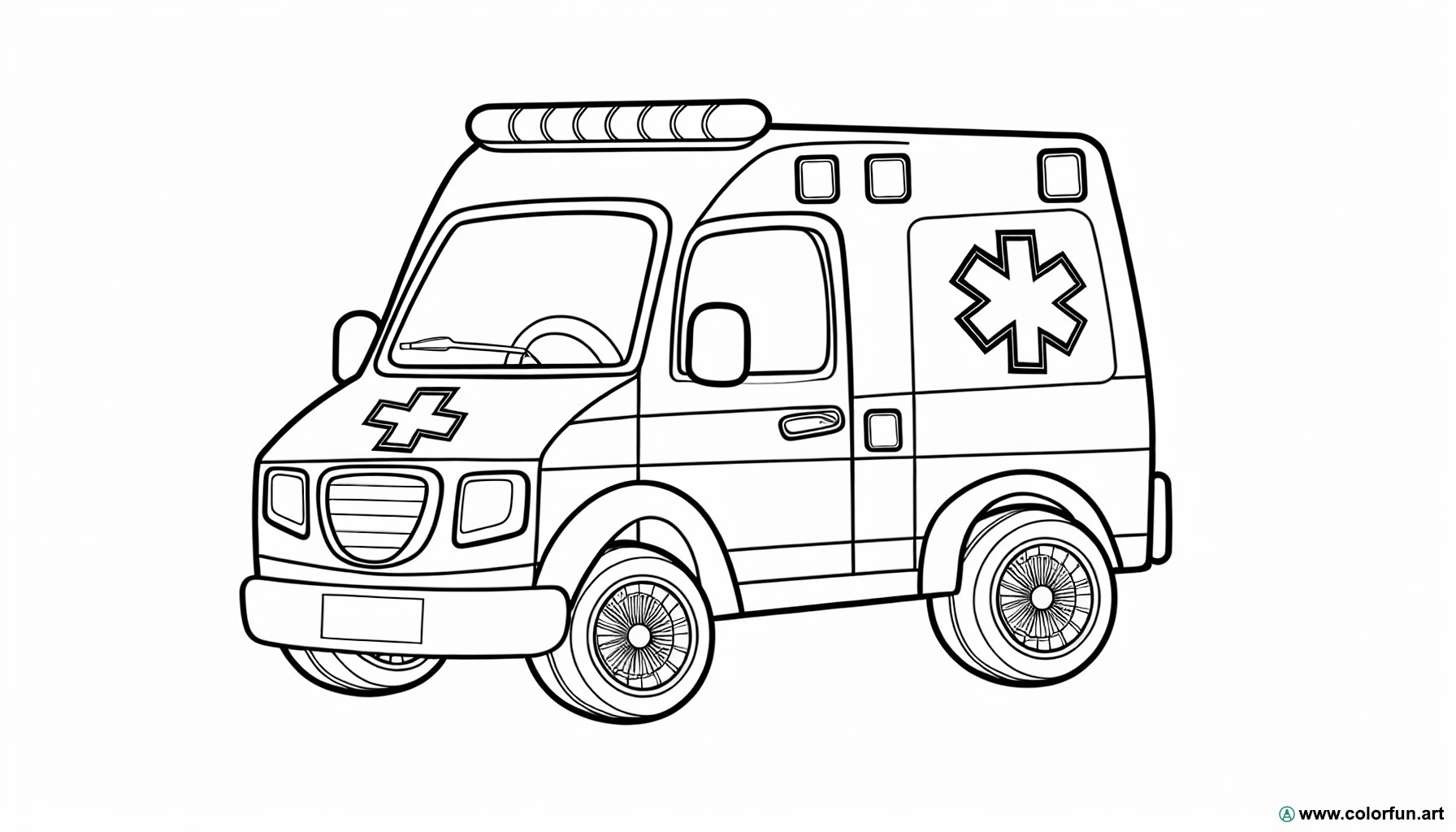 coloring page medical ambulance