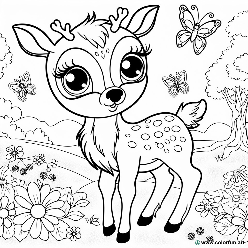 cute Bambi coloring page