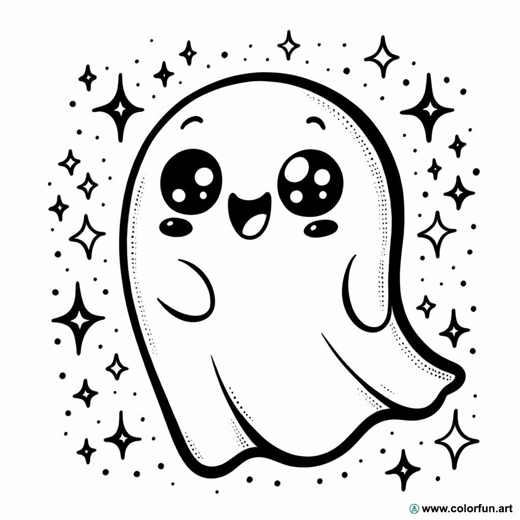 simple ghost coloring page
