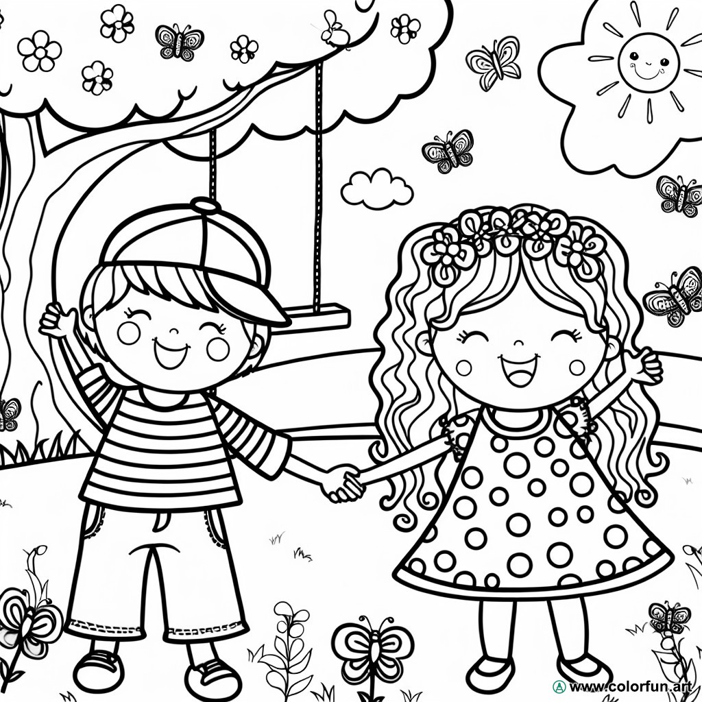 coloring page best friends
