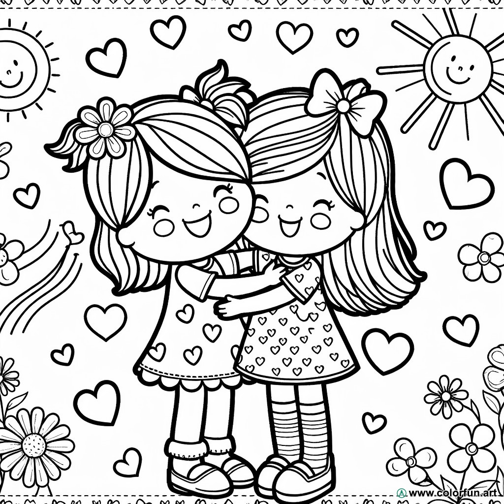 Coloring page for best friend