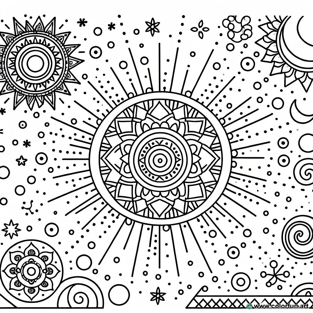 sun mandala coloring page