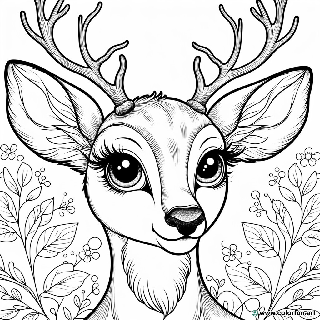 coloring page Bambi head