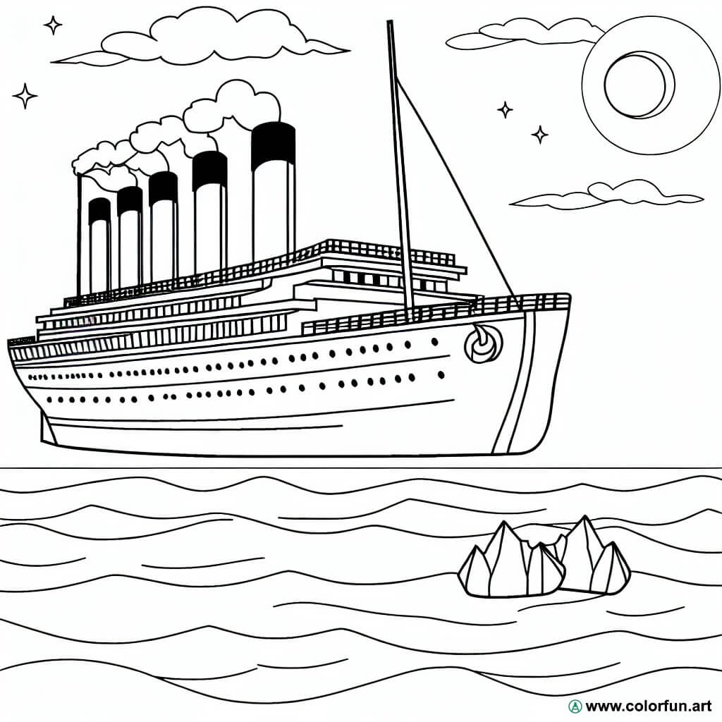 coloring page easy titanic