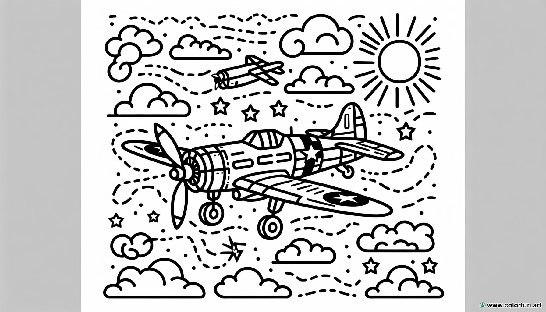 warplane coloring page