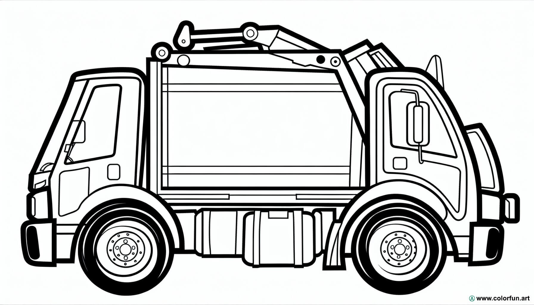 coloring page urban garbage truck