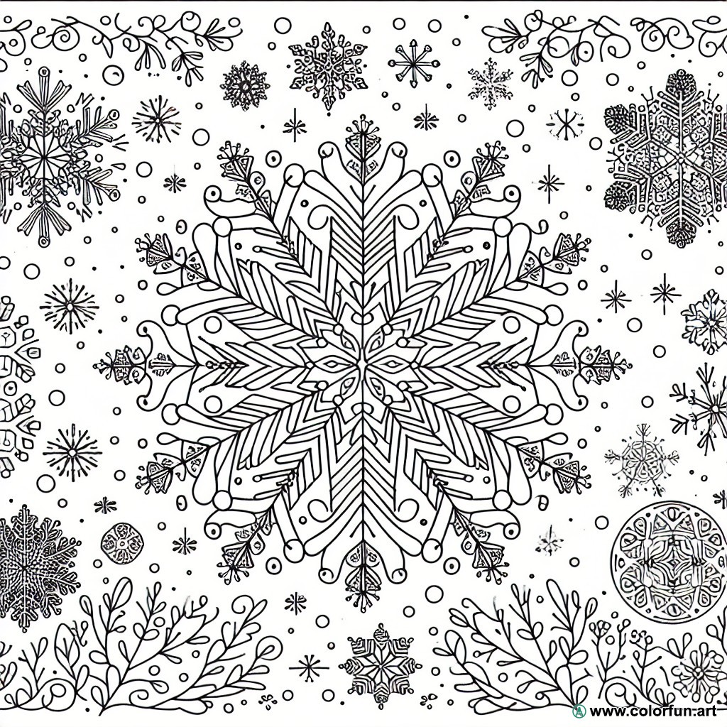 winter snowflake coloring page