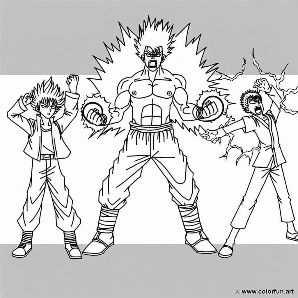 coloring page characters dragon ball z