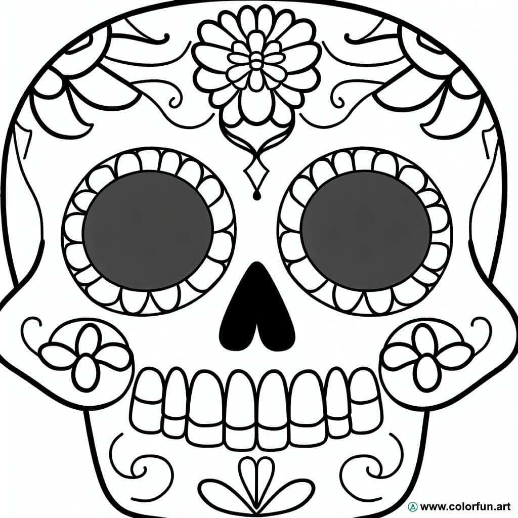 coloring page Mexican skull
