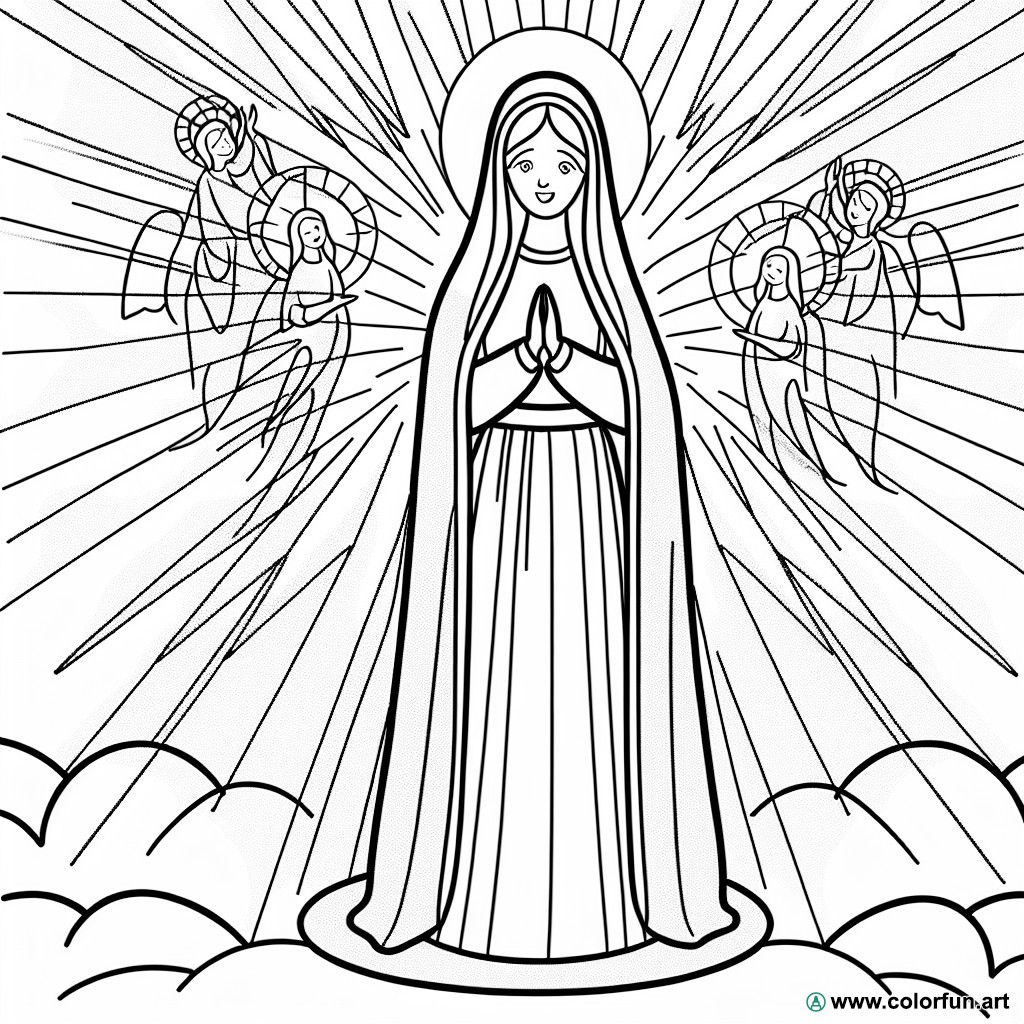 religious Virgin Mary coloring page