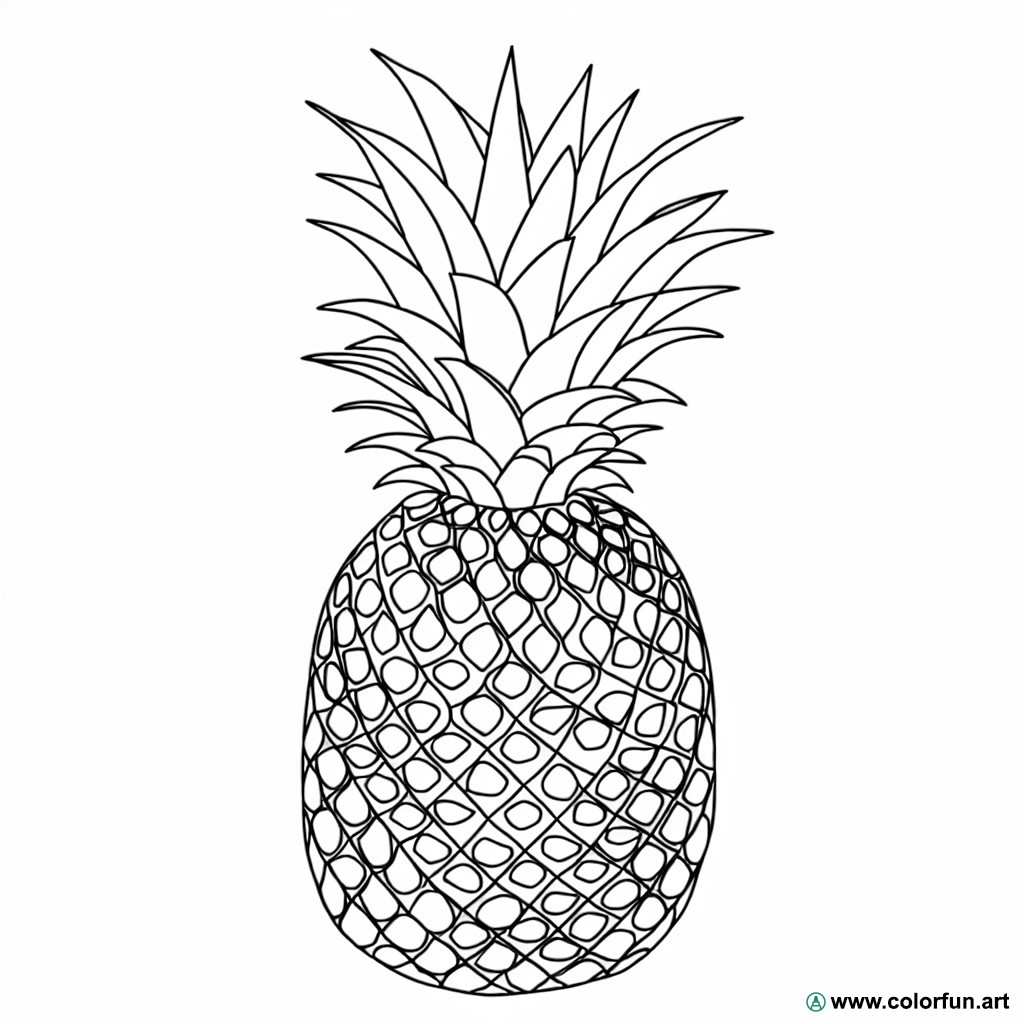 coloring page pineapple fruit