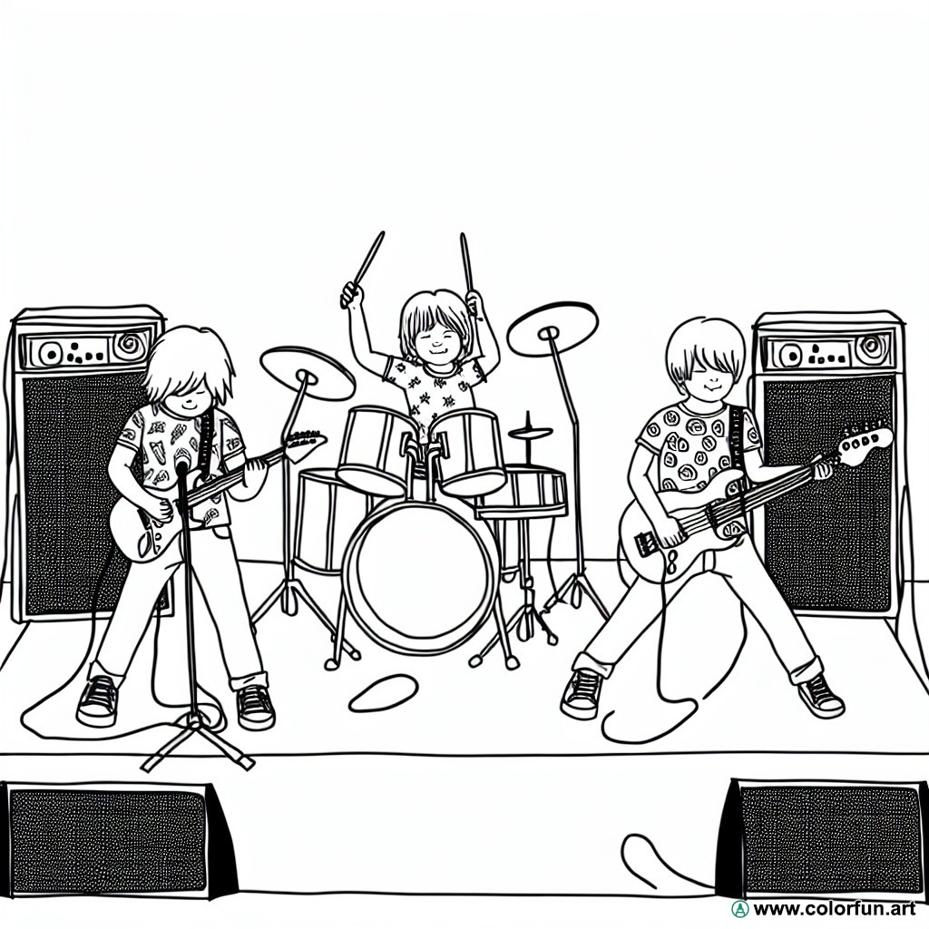 coloring page rock music