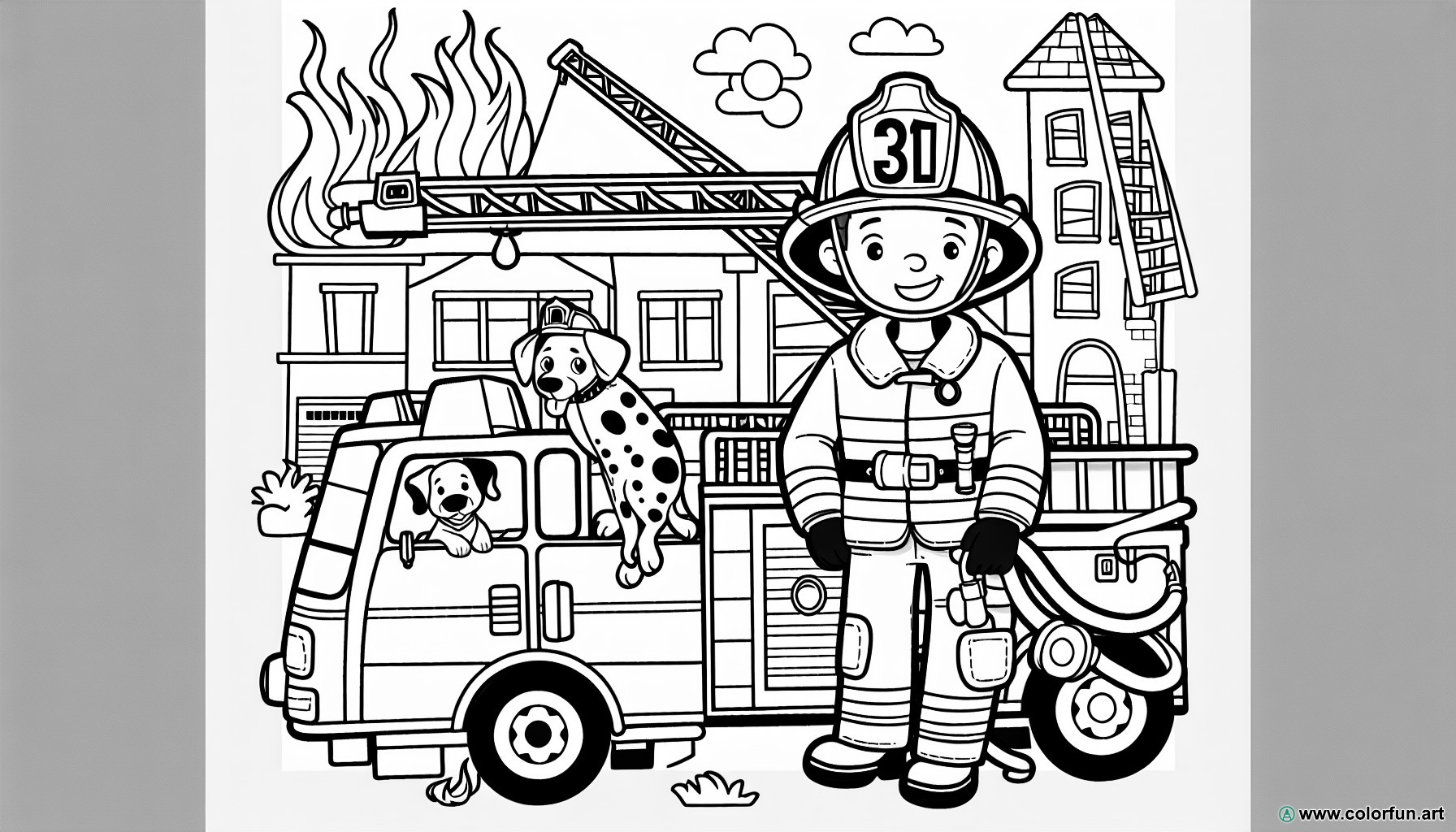 adult firefighter coloring page