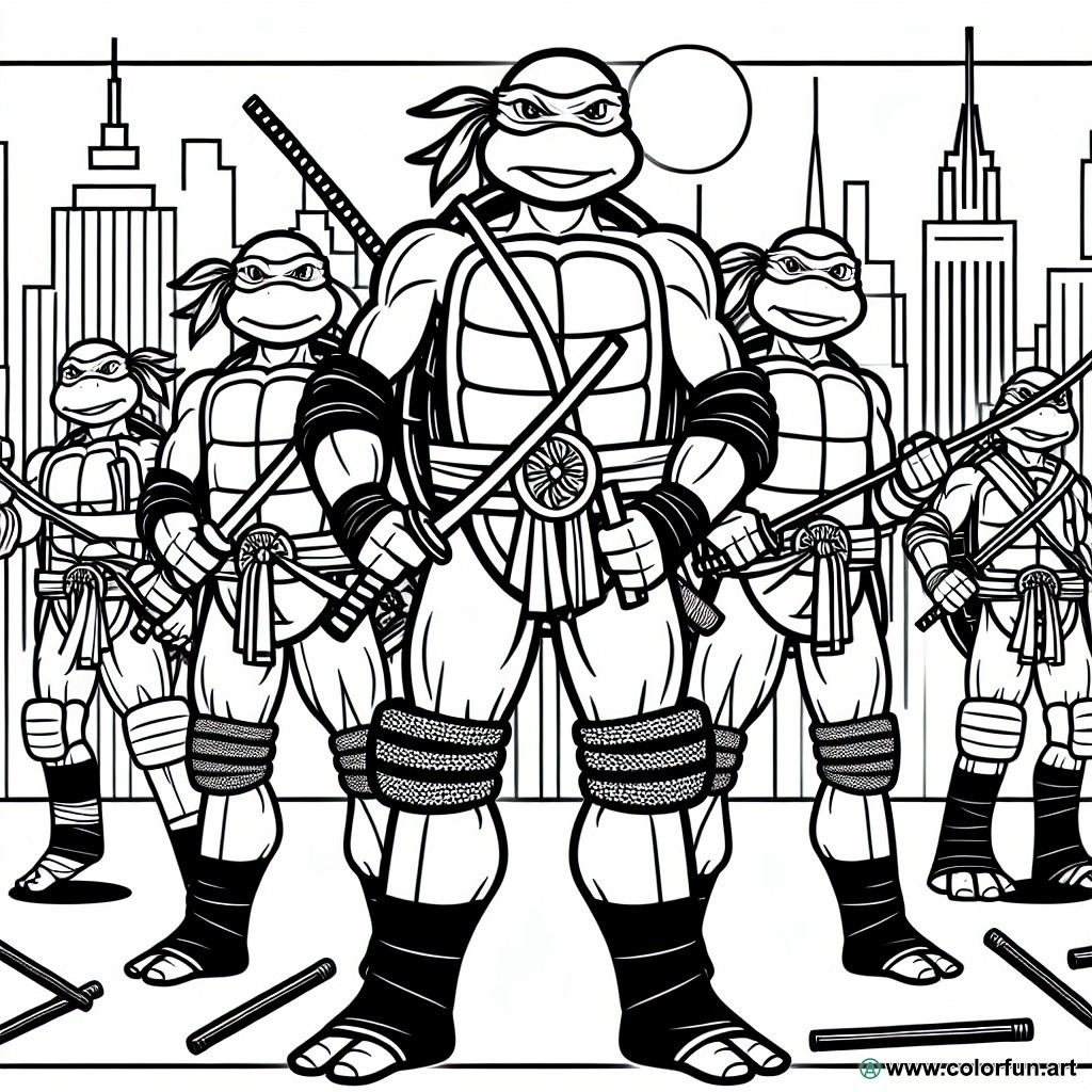coloring page ninja turtle movie