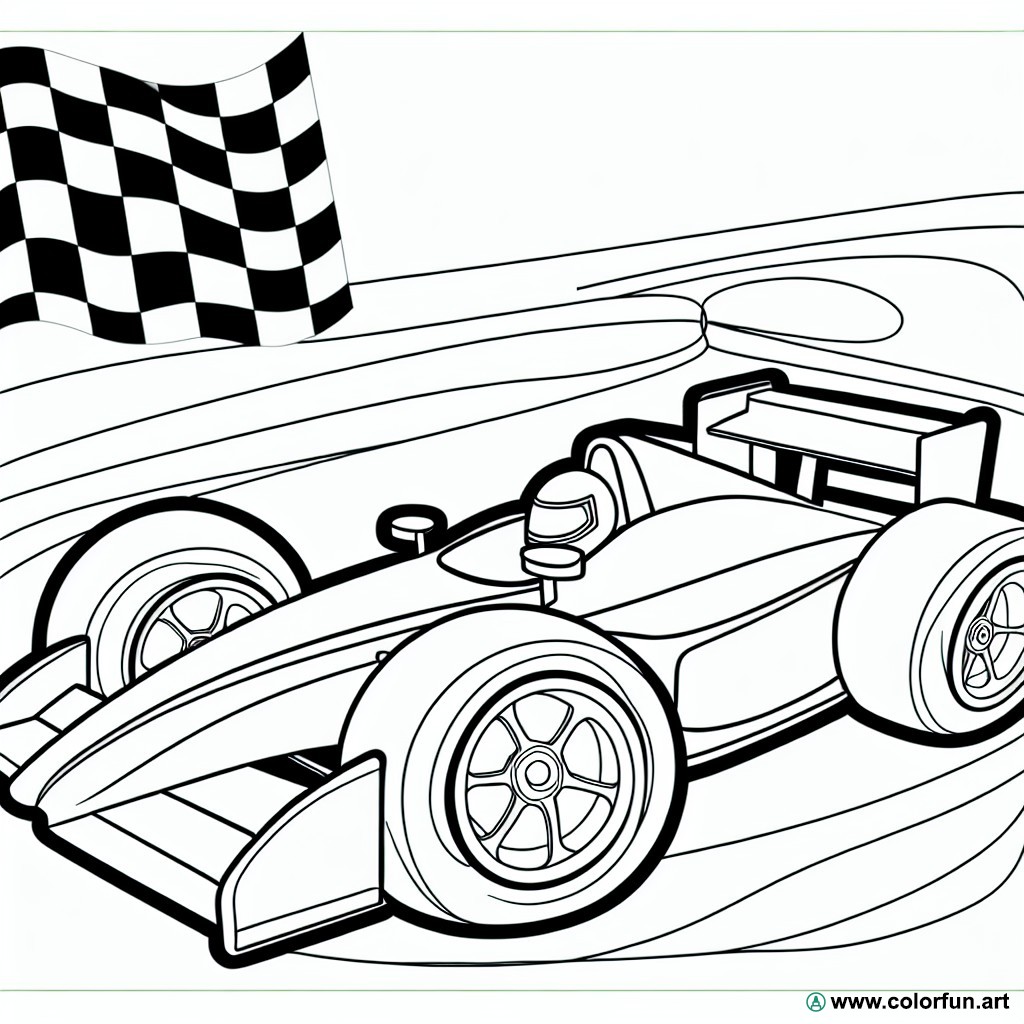 Audi race car coloring page