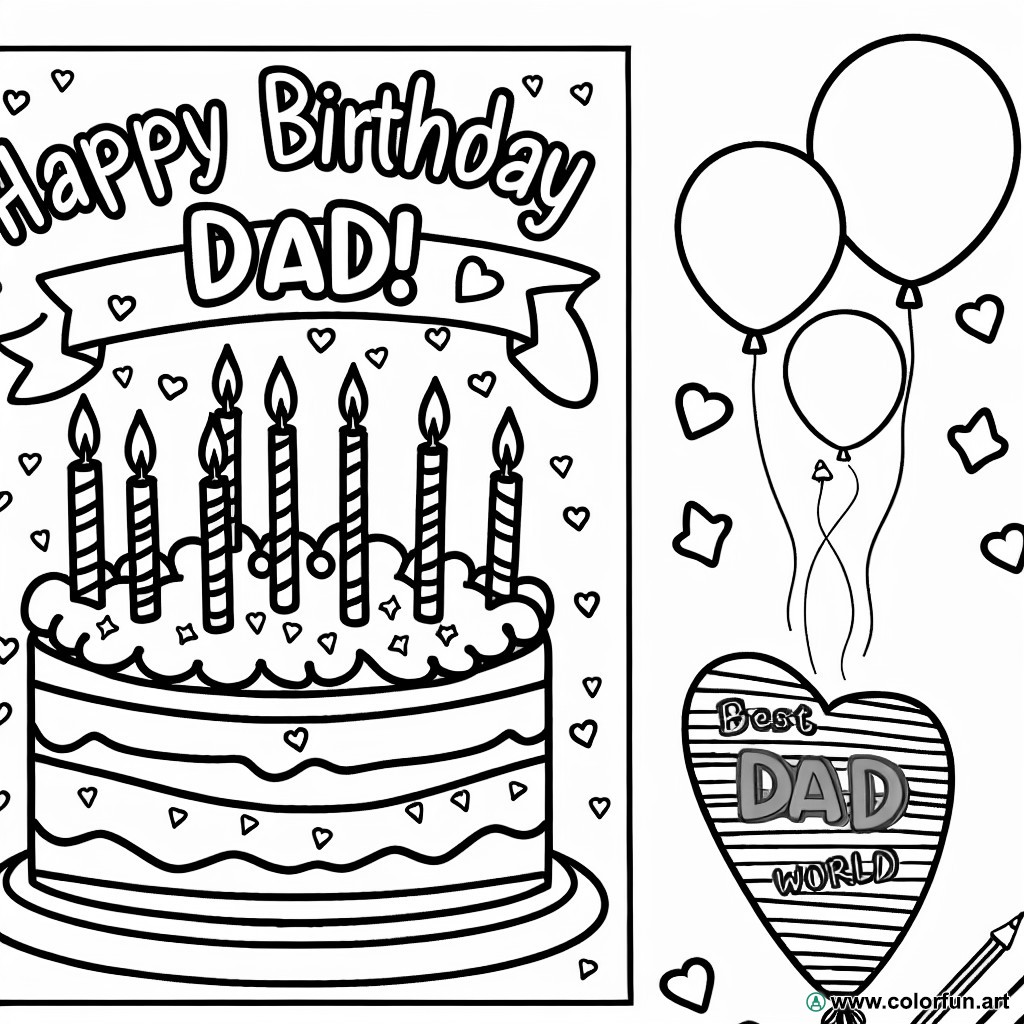 birthday coloring page dad 41 years