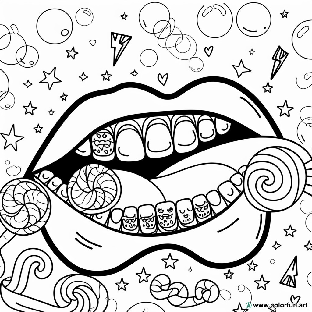 Original mouth coloring page