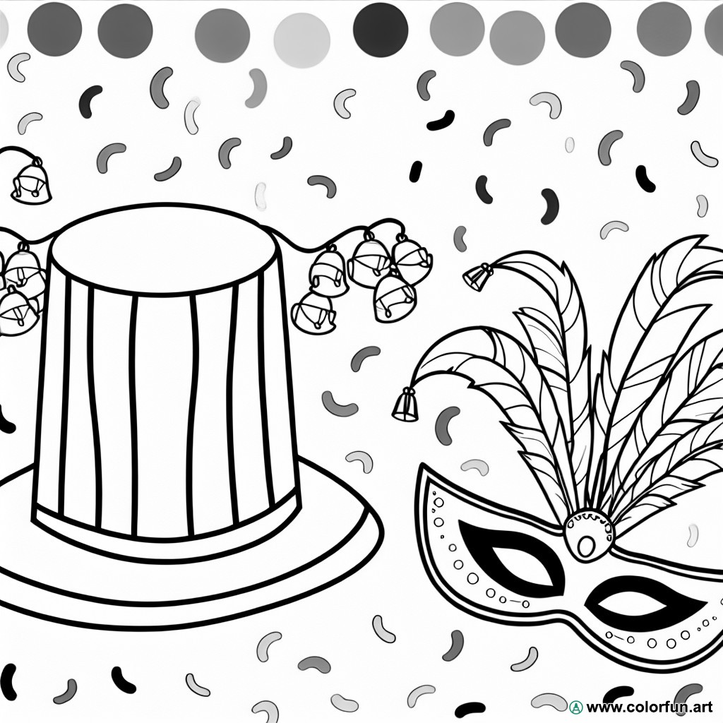 carnival hat coloring page