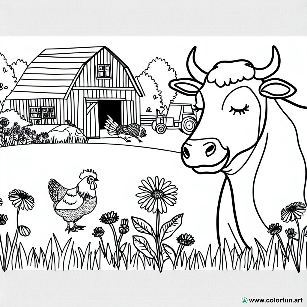 coloring page farm animals