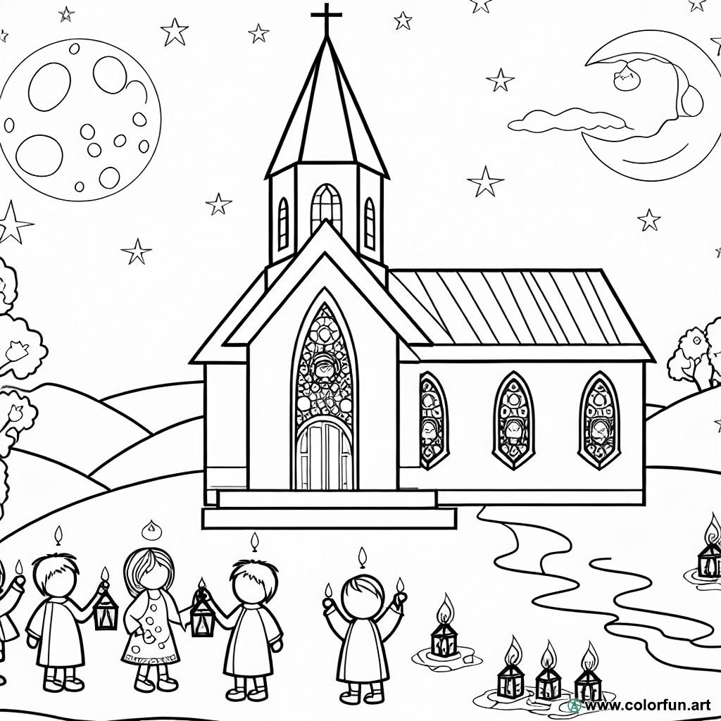 religious celebration coloring page